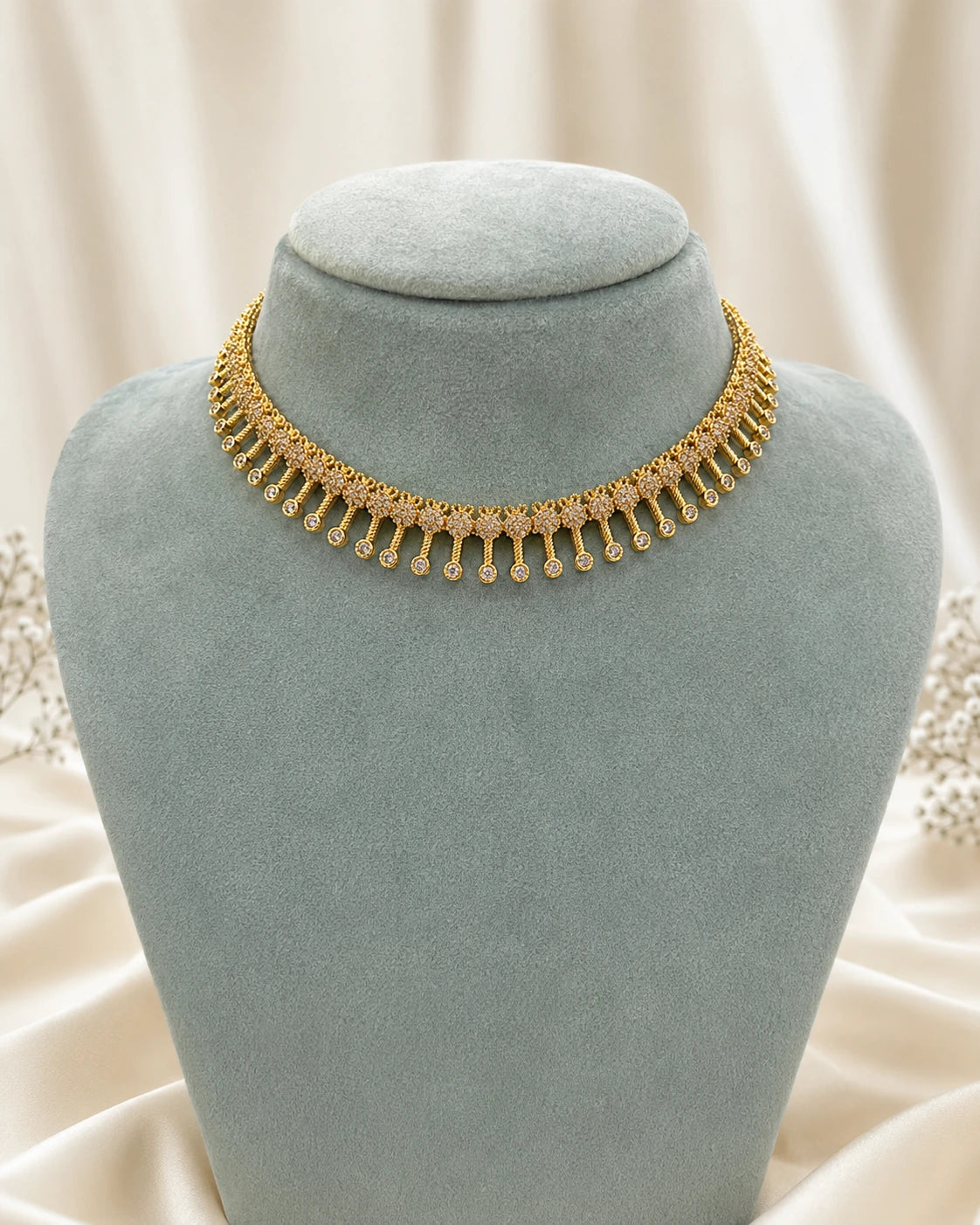 Ruby Floral Drop Necklace