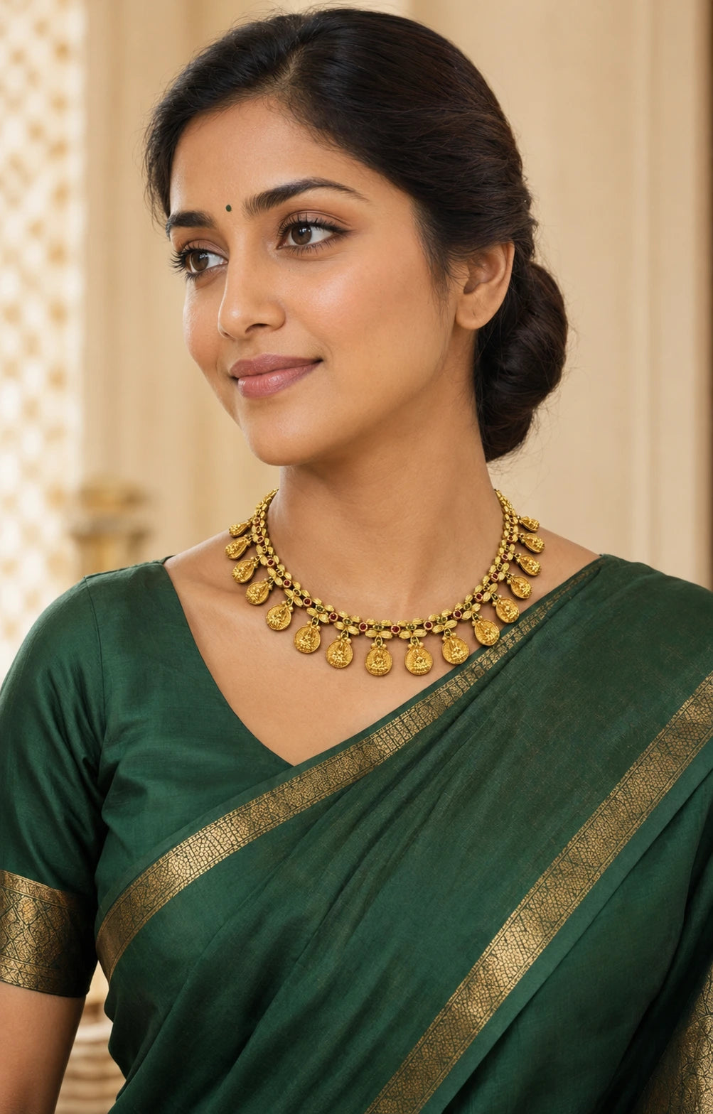 Lakshmi Coin Drop Necklace