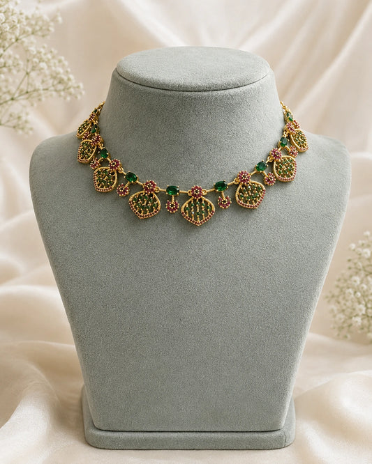 Ruby Green Drop Necklace
