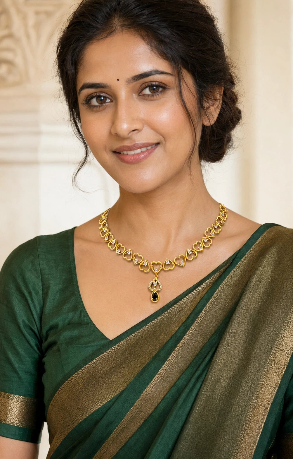 Black Teardrop Heart Necklace