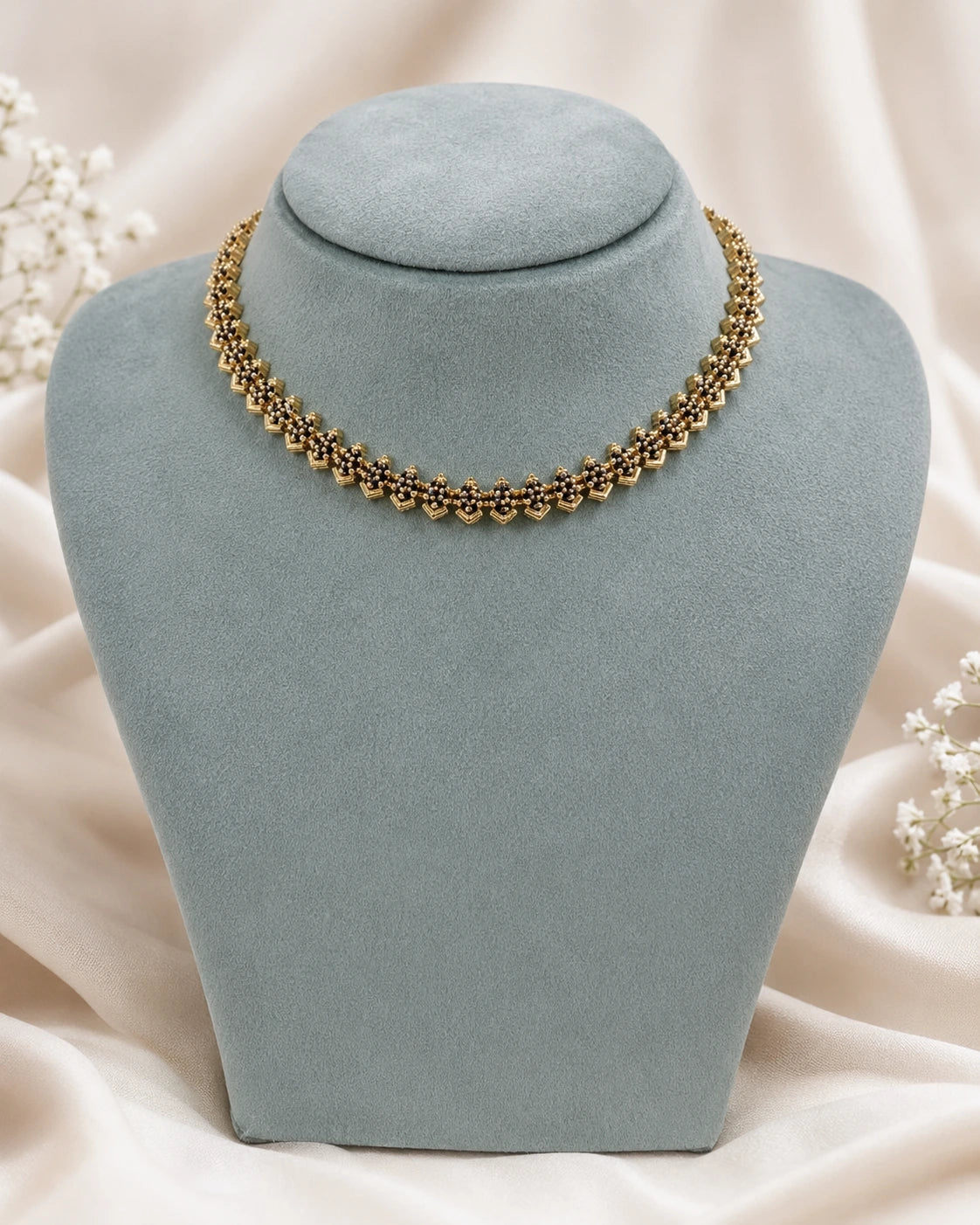 Ruby Floral Chevron Necklace