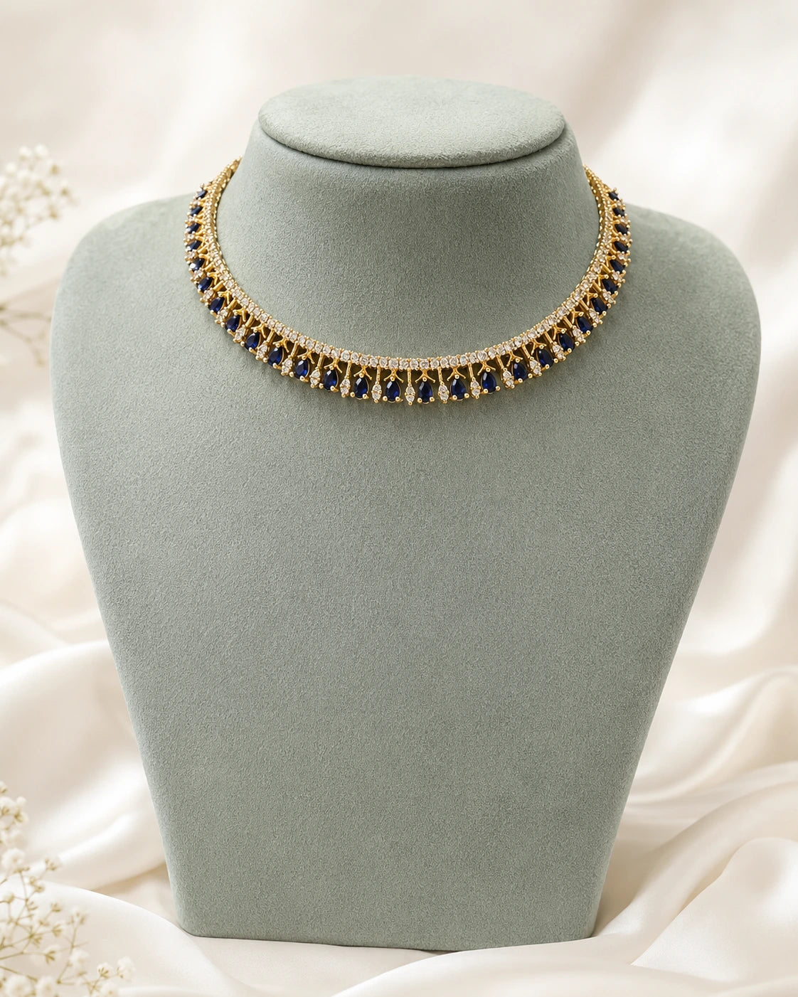 Ruby Green Teardrop Necklace