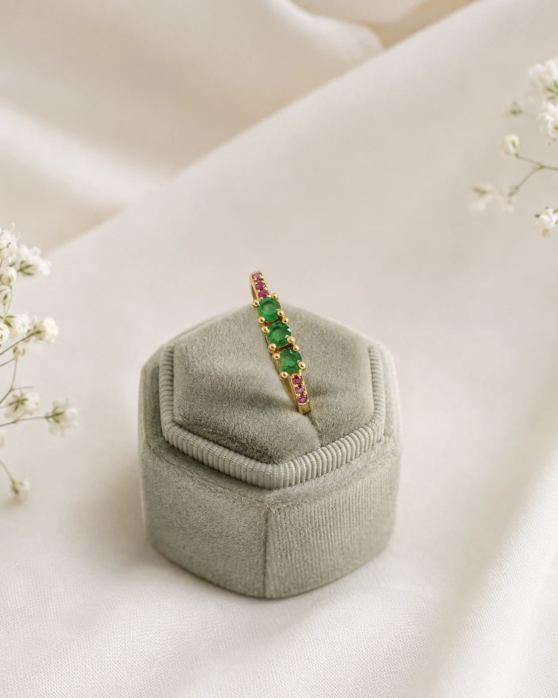 Ruby Trio Stone Ring