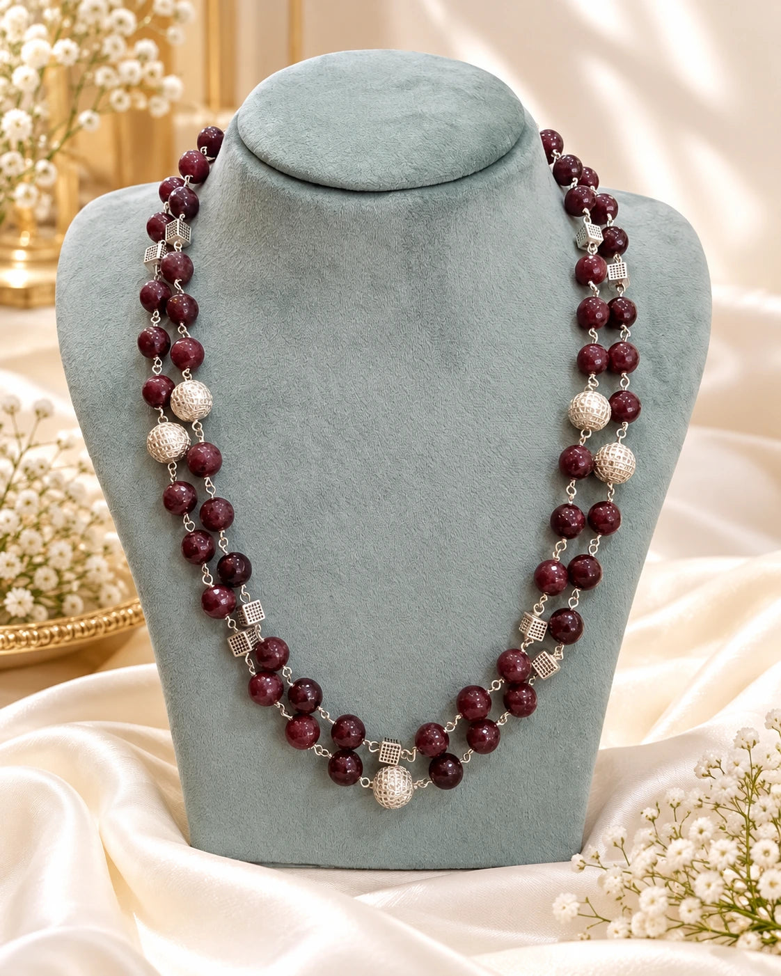 Multicolour Agate Bead Necklace