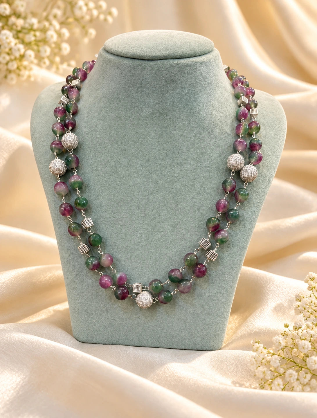 Multicolour Agate Bead Necklace