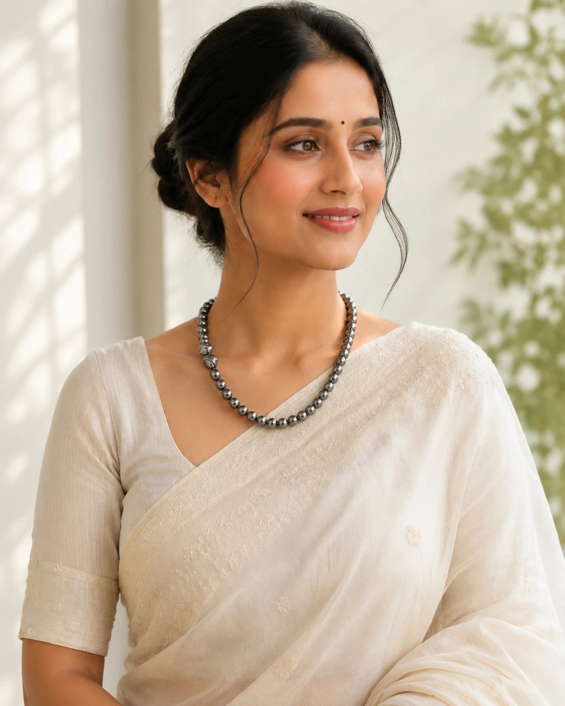 Shell Pearl Necklace with Baroque Highlights