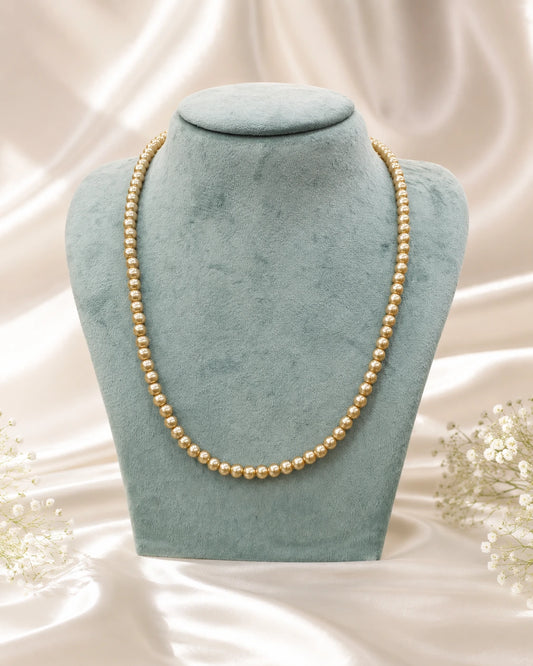 Light Gold Shell Pearl Mala