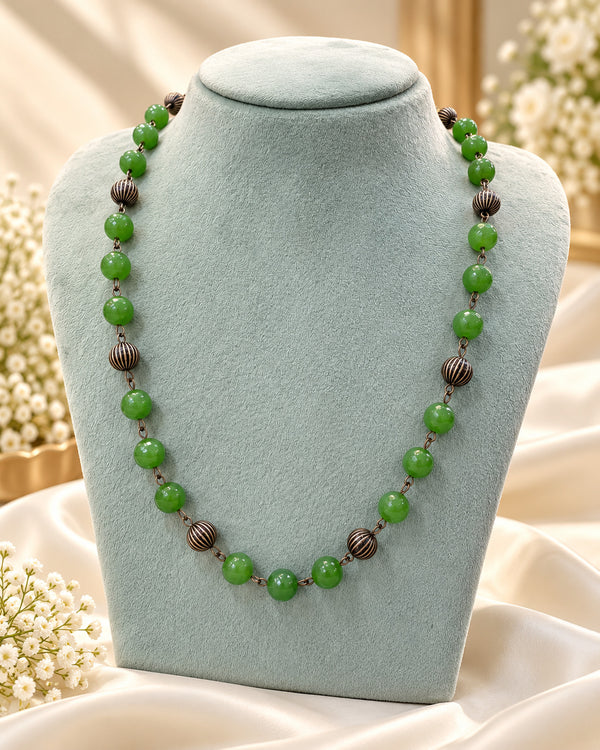 Green Agate Beaded Necklace
