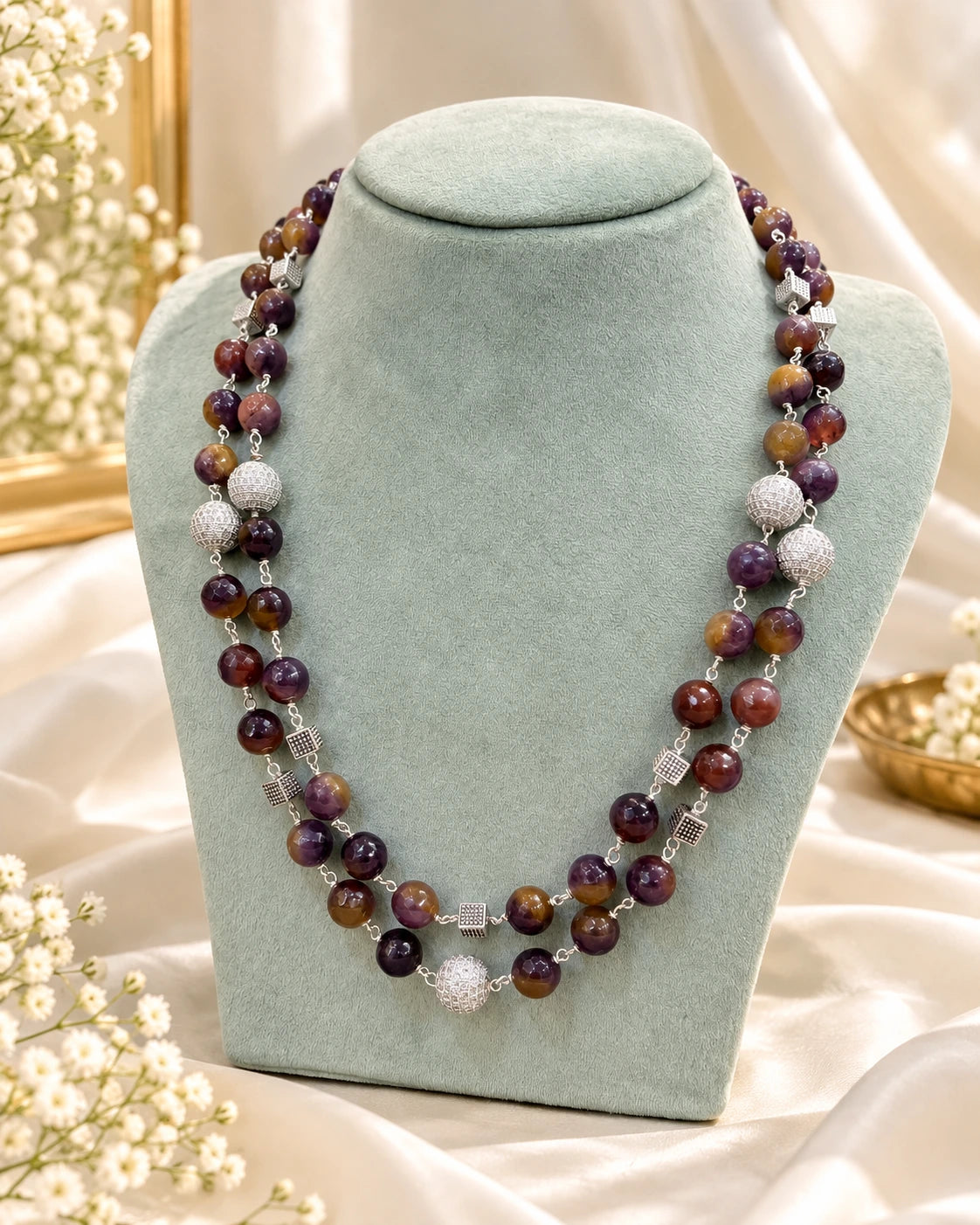 Multicolour Agate Bead Necklace