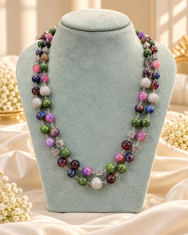 Multicolour Agate Bead Necklace
