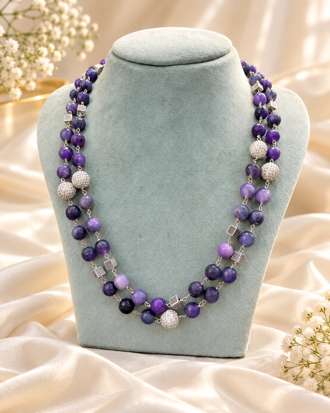 Multicolour Agate Bead Necklace