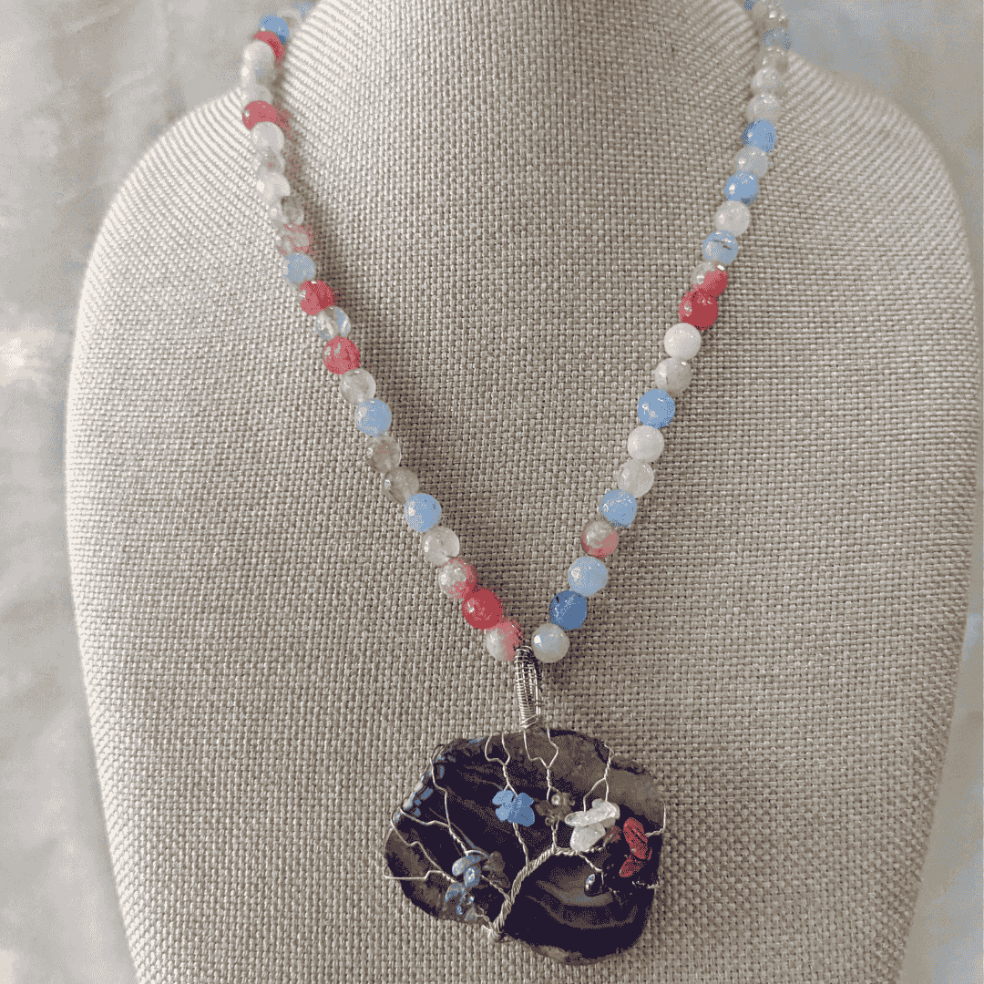 HM107 - 7 Chakra tree of life designer Pendant chain