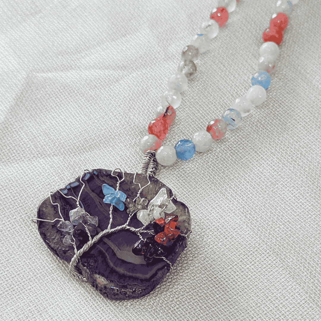 HM107 - 7 Chakra tree of life designer Pendant chain