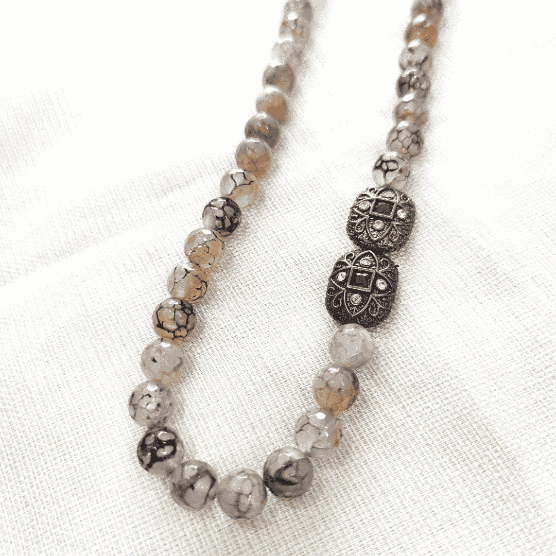 HM128 - 10mm natural stone designer chain