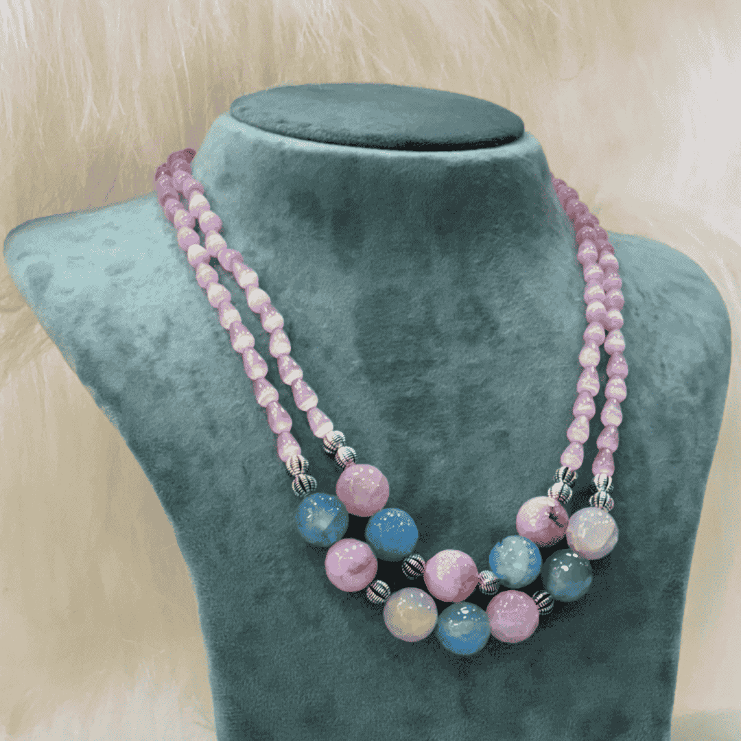 HM 157 Monalisa Bead Double layer Neckpiece