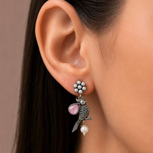 Oxidised Finish Earring