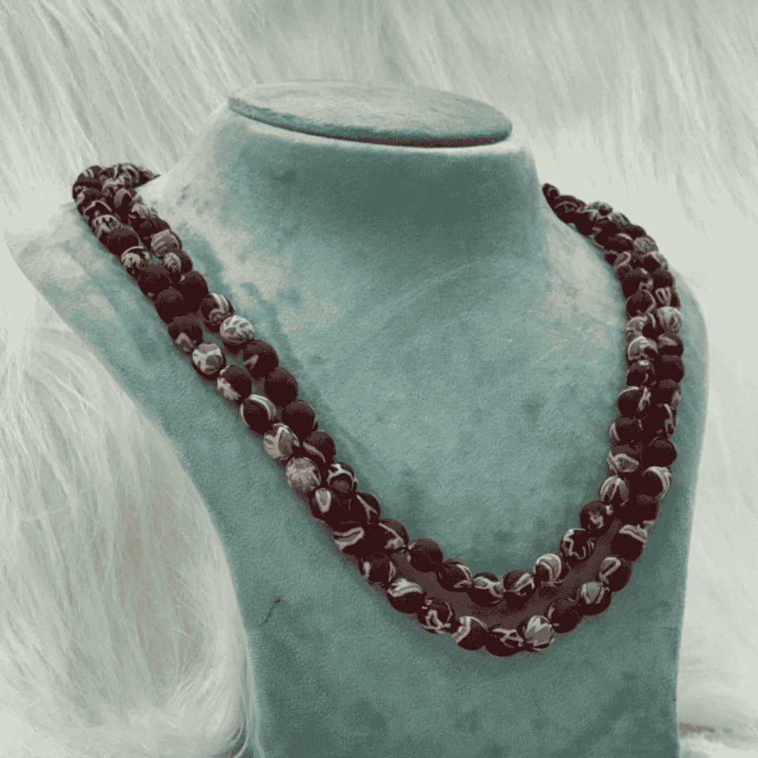 HM185 Fabric Beads Two Layer Maala