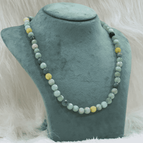 HM218 10mm Natural Stone Necklace
